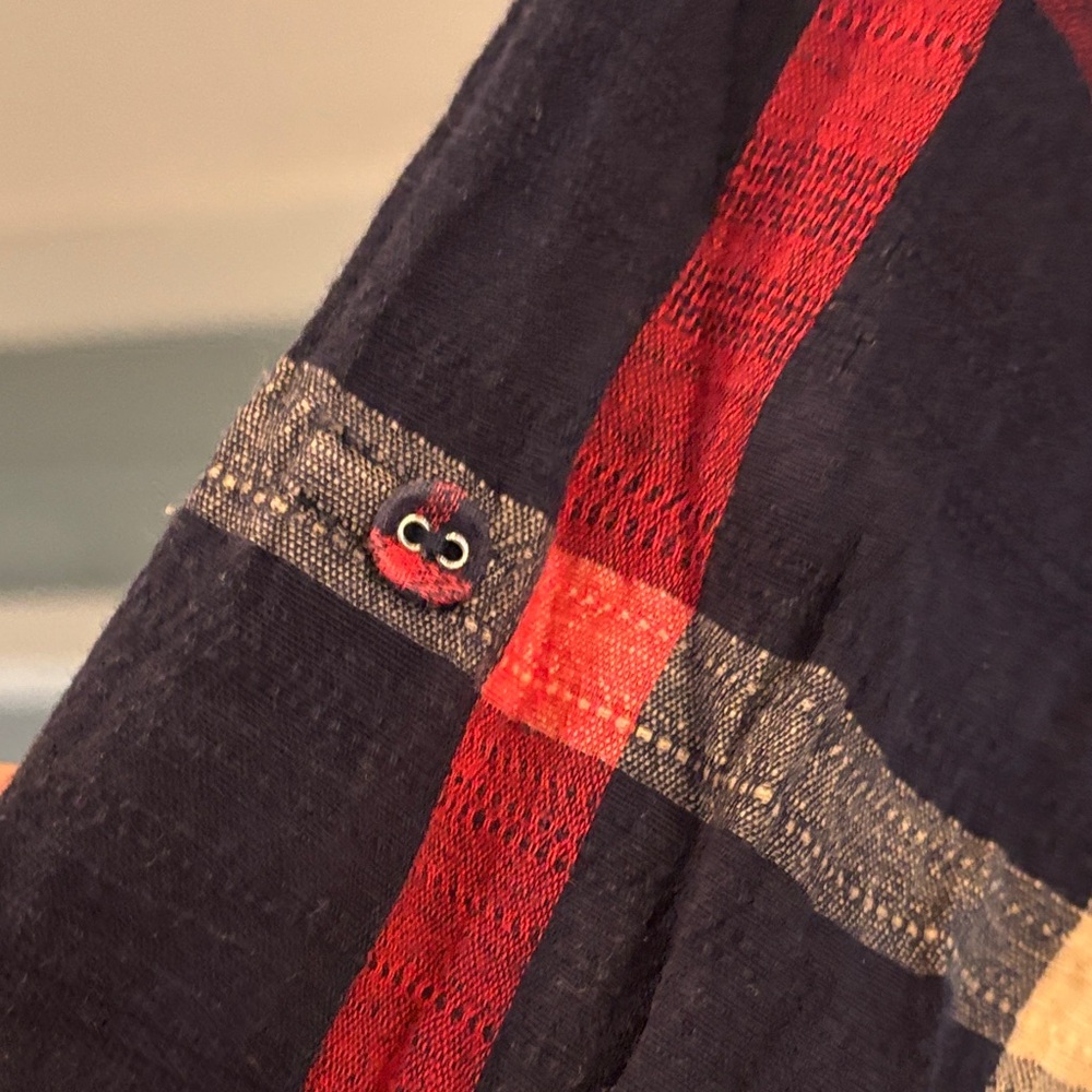 Skies Are Blue‎ Navy and Red Plaid Shirt - Picture 4 of 7